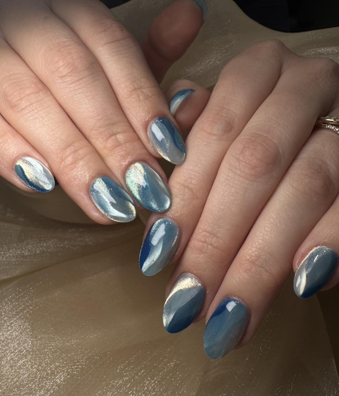 Champagne nail art detail at iNails