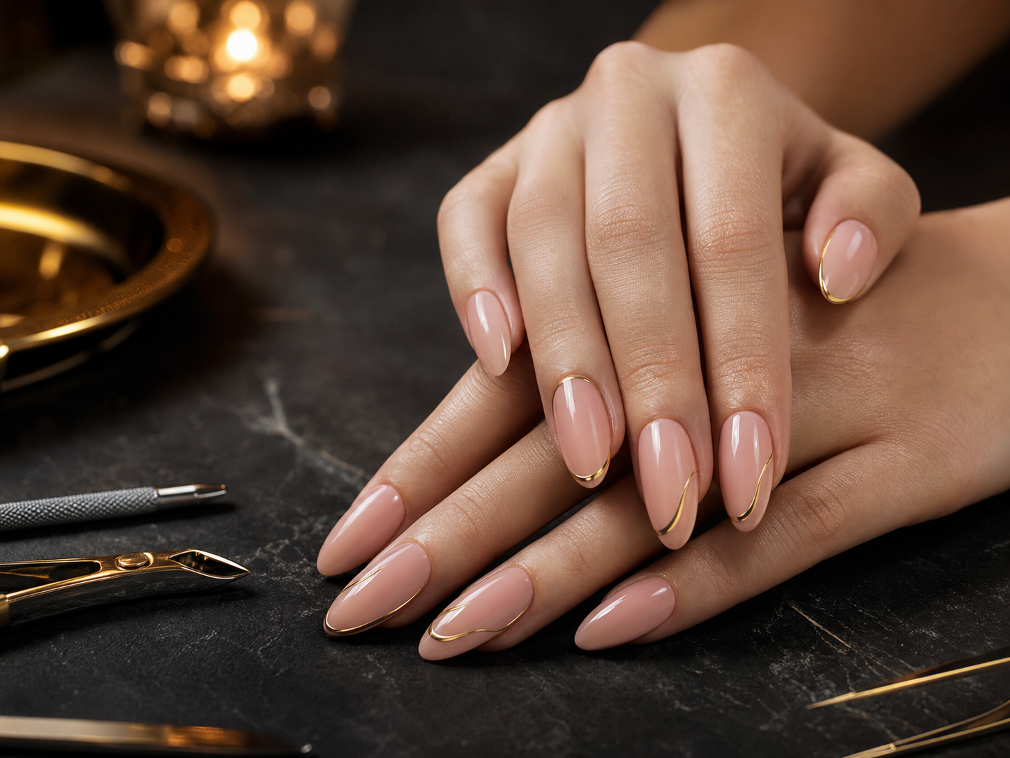 Elegant nail enhancement detail